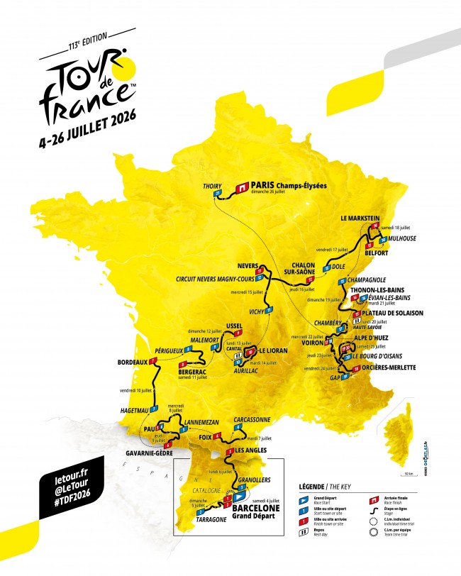 Tour de France 2026'nın rotası belli oldu ve ilk üç etabı Katalonya'da olacak
