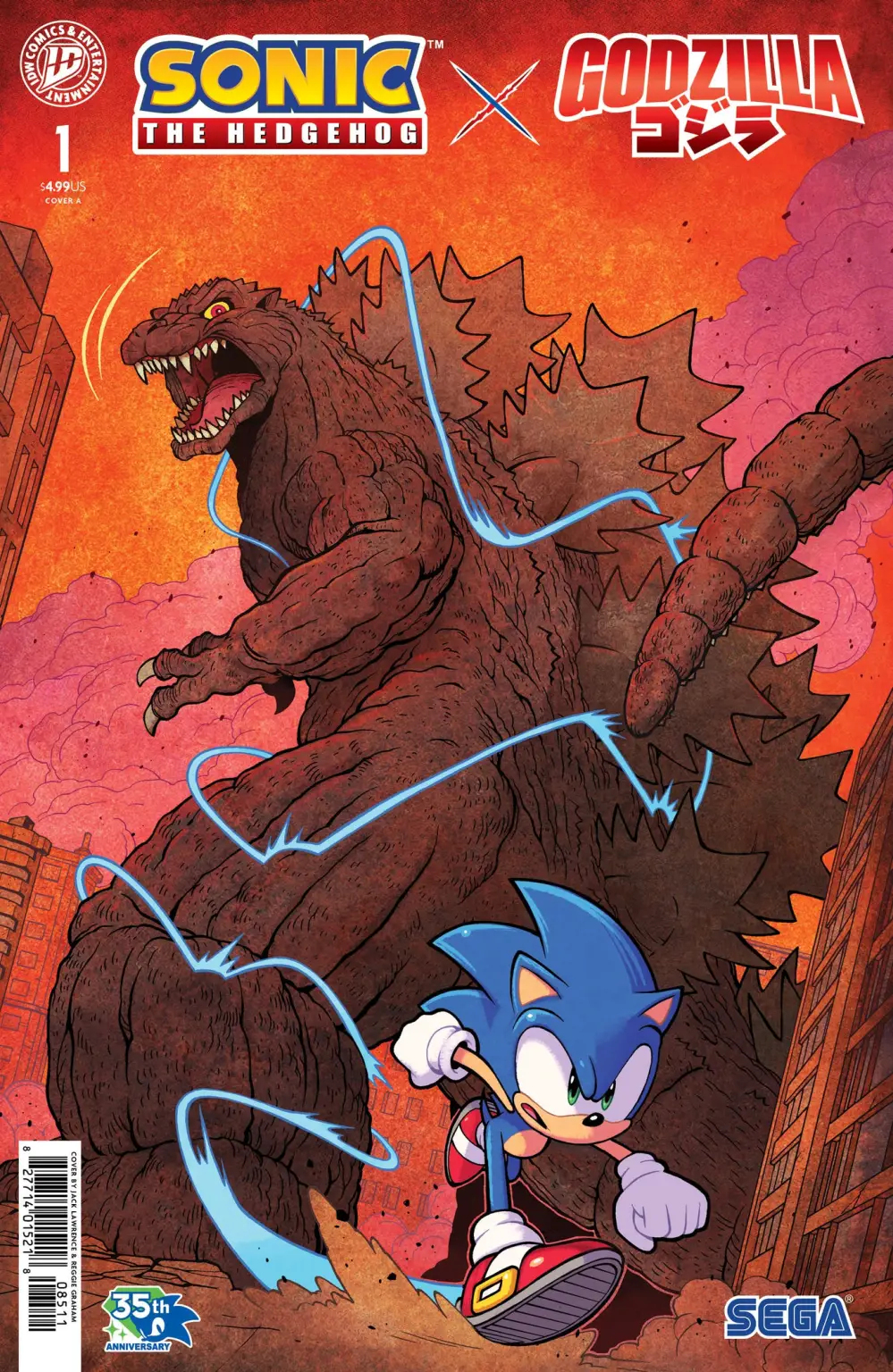 Sonic, yeni çizgi roman crossover'ında Godzilla ile savaşıyor