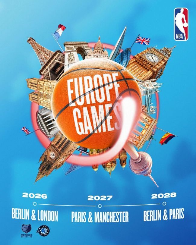 NBA, Londra, Paris, Manchester ve Berlin'deki yeni uluslararası maçları duyurdu