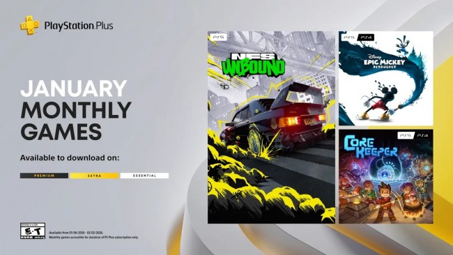 PlayStation Plus üyeleri Ocak ayında Need for Speed ve Epic Mickey'i ücretsiz olarak alacaklar
