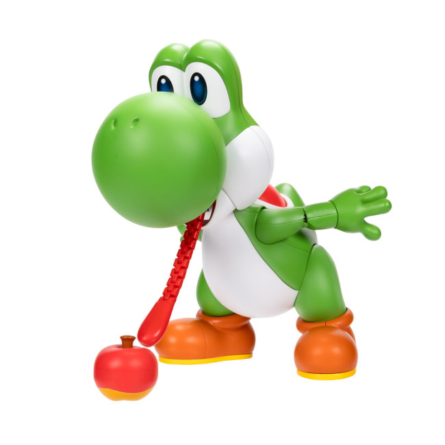 Yeni Yoshi oyuncak, meyveyi diliyle yakalayarak önceki oyma yumurtasını gölgede bırakıyor