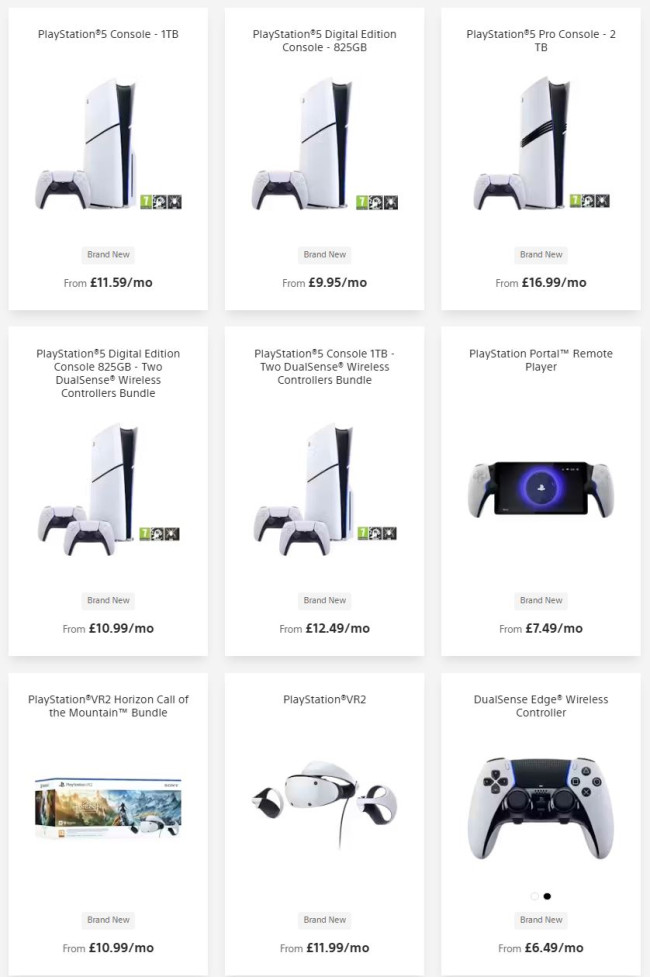 Sony, Birleşik Krallık'ta aylık £9.95'ten başlayarak PS5 kiralama planını başlattı