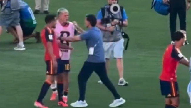 Roberto Ayala, Dünya Kupası finalinde Dani Olmo'ya yaptığı itme için özür diledi, "bazı insanların dediği gibi yumruk değildi"