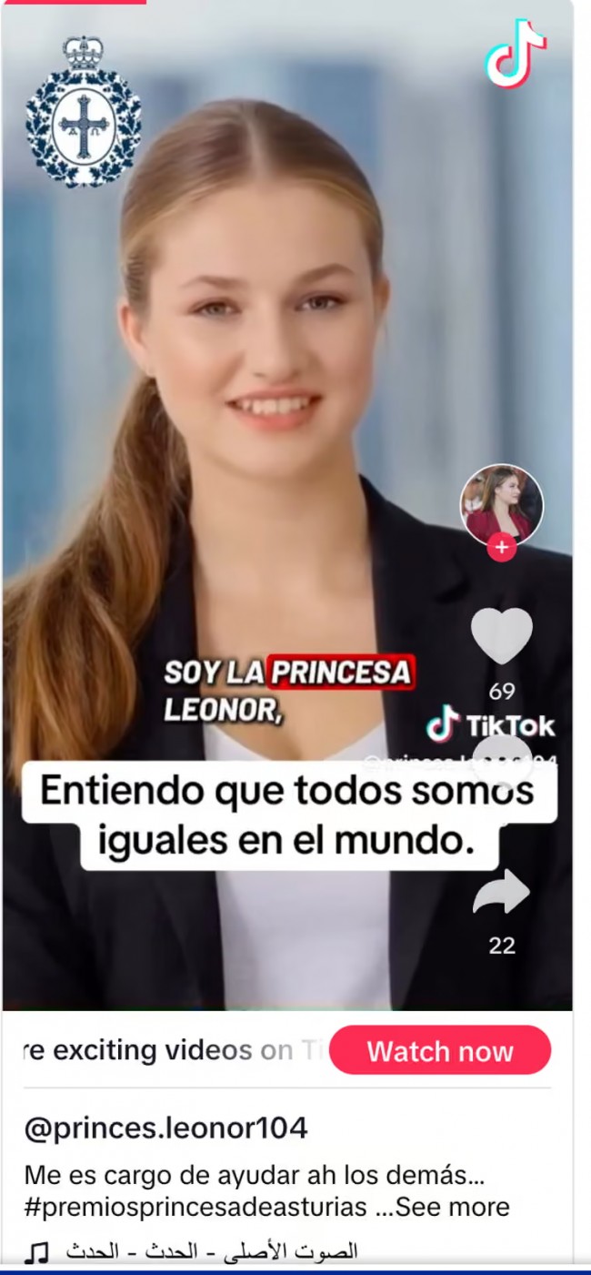 Uyarı: İspanya Prensesi Leonor'un yapay zeka videolarını kullanan TikTok dolandırıcılığı
