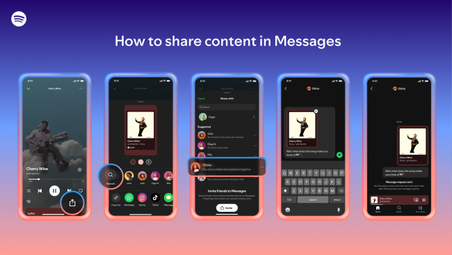 Spotify, 16 yaşın üzerindeki kullanıcılar için DM'ler ekliyor