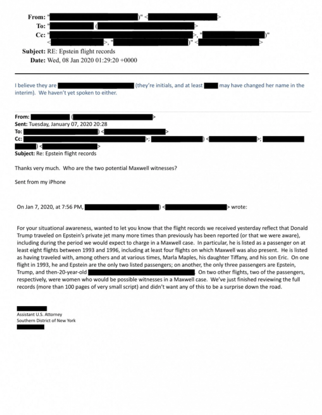 Trump, 1990'larda Epstein jetiyle sekiz kez uçtu, yeni yayımlanan dosyalar gösteriyor